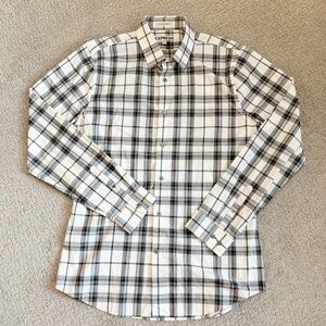 Express Black and White Checkered Casual Shirt, Men’s size L (slim fit).
